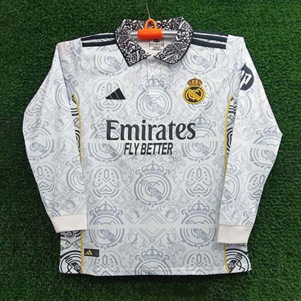 Real Madrid Full Sleeve Polo Embroidery Jersey For Men_6265