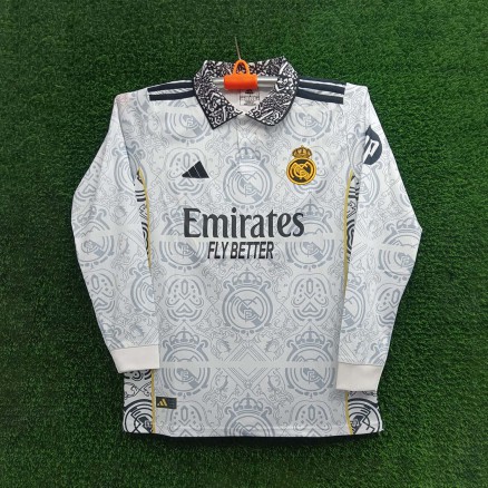 Real Madrid Polo Full Sleeve Polo Embroidery Football Jersey For Men_6294