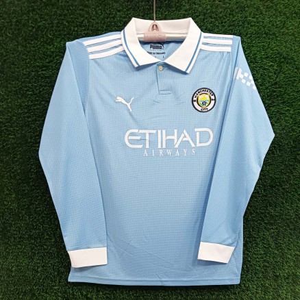 Manchester City Polo Full Sleeve Polo Embroidery Football Jersey For Men_6301