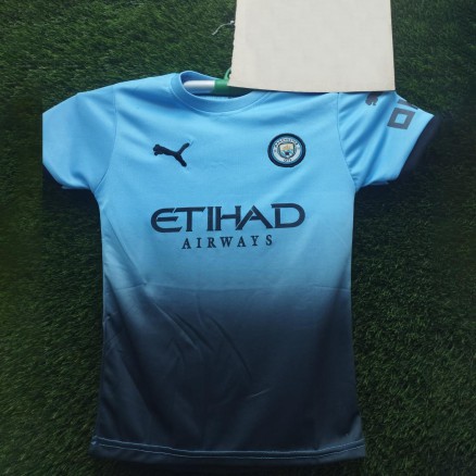 Manchester City Embroidary Gol Gola Football Jersey For Boy -8756