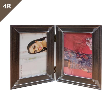 4R Double dark wooden Photo Frame_4009