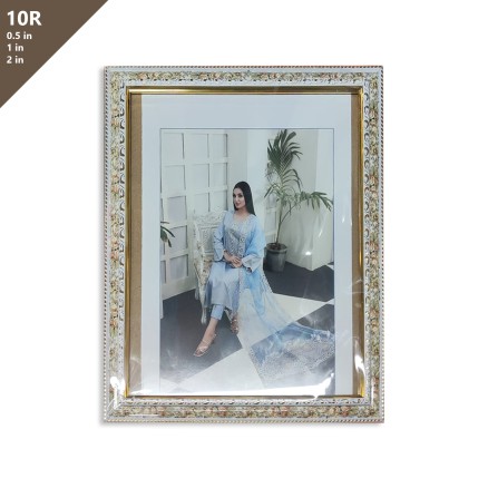 10R White Golden [1 inches] Photo Frame_4017