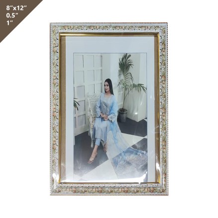 8''x12'' White Golden Photo Frame_4029