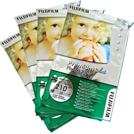 Fujifilm Glossy Premium Photo Paper A4 Size 210 GSM (1 packet 20 Sheets)_4156