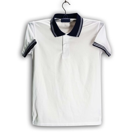 PK Polo For Men_White Jersey (Blue Collar)_5105