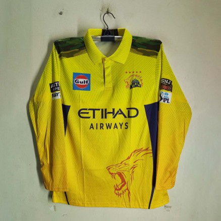 Chennai Super King Jersey Full sleeve Collar Polo Cricket Jersey For Men - IPL Jersey 2025 - Chennai Jersey 2025_bd-Bazar_653