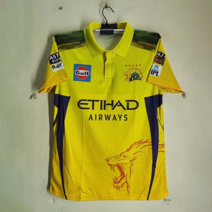 Chennai Super King Jersey polo sleeve Collar Polo Cricket Jersey For Men - IPL Jersey 2025 - Chennai Jersey 2025_655