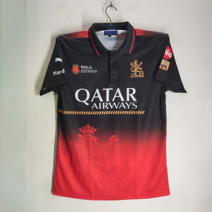 Royal Challengers Bengaluru Premium IPL Short Sleeve Cricket Polo Jersey for men_2119