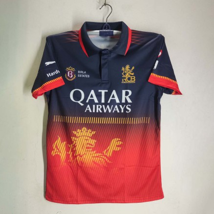 Royal Challengers Bengaluru Premium IPL Short Sleeve Cricket Polo Jersey for men_2120