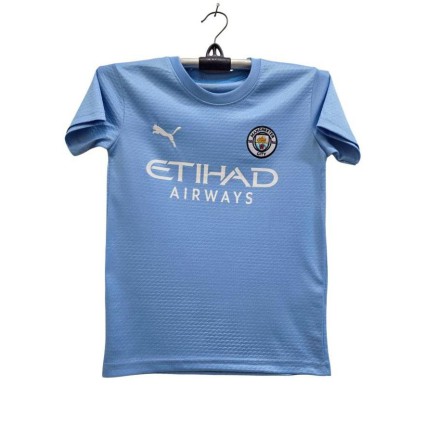 Manchester City Embroidery Football Jersey For Boy_3877