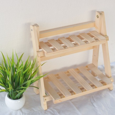 Double Layer Wooden Shelf_14503