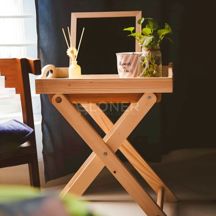Wooden Foldable Tray Stool (Woody Natural Edition)_14507