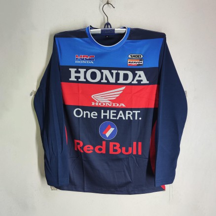 Honda Full Sleeve Bike Jersey For Men - Honda One Heart Bike Jersey - Honda Jersey_676_Blue
