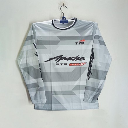 TVS Full Sleeve Bike Jersey For Man - TVS T Shirt For Man - Bike Jersey_319_Light Ash