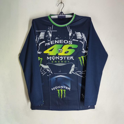 Monster 46 Full Sleeve Bike Jersey For Men - Bike T Shirt - Monster 46 Jersey_685_Blue