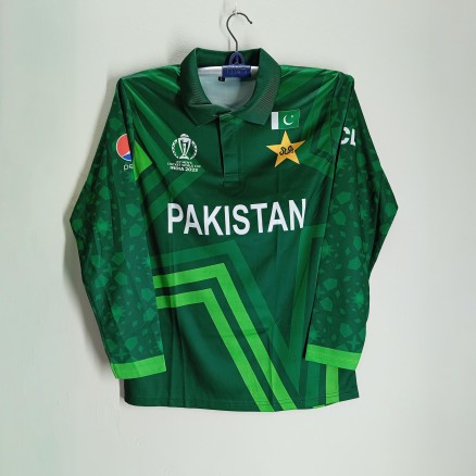 Pakistan World Cup Jersey - Pakistan Full Sleeve Polo Jersey For Men - Pakistan Cricket Jersey 2025-26_192_Green