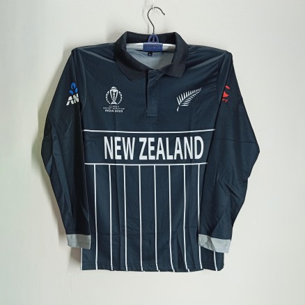 New Zealand World Cup Jersey - Full Sleeve Collar Polo Cricket Jersey For Men - New Zealand Jersey 2025-2026_433