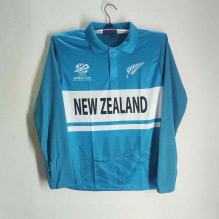 New Zealand T20 World Cup Jersey - Full Sleeve Collar Polo Jersey For Men -New Zealand Jersey 2025_120_Pest