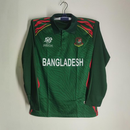 Bangladesh T20 World Cup Jersey - Full Sleeve Polo Jersey For Men - Bangladesh Cricket Jersey 2024-25_138_Green