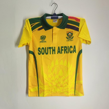 South Africa T20 World Cup Jersey - Short Sleeve Collar Jersey For Men - South Africa Cricket Jersey 2025_375_Yellow