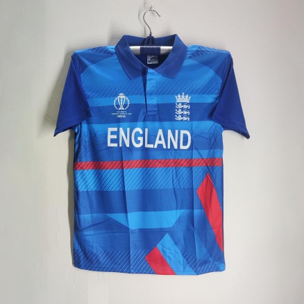 England World Cup Jersey - Short Sleeve Collar Jersey - Cricket Jersey_493_Blue