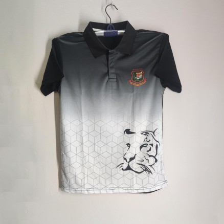 Bangladesh Cricket Jersey  Short sheeve Collar Jersey for men_637_ Light Black