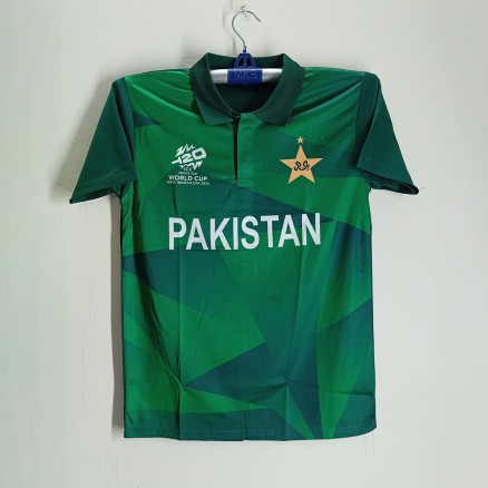 Pakistan T20 World Cup Jersey - Pakistan Short Sleeve Polo Jersey For Men - Pakistan Cricket Jersey 2024_139_Green