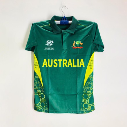 Australia T20 World Cup Jersey - Short Sleeve Coller Polo Jersey For Men - Australia Jersey 2025_131_Green