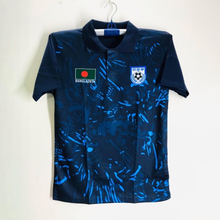 Bangladesh Football Jersey - Short Sleeve Collar Football Jersey for Man -Football Jersey_227_Blue