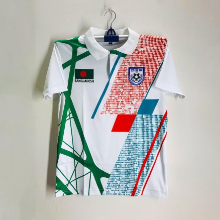 Bangladesh Football Jersey - Short Sleeve Collar Football Jersey for Man -Football Jersey_299_White