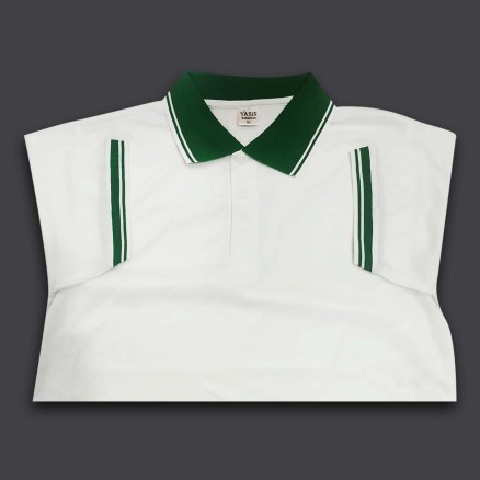 PK Polo White Jersey For Men (Green Collar)_5106