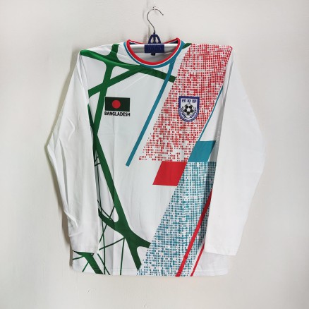 Bangladesh Football Jersey - Full sleeve Football Jersey for Man -Football Jersey 2025_159_White