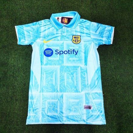 Barcelona Embroidery Polo Football Jersey For Men_9552