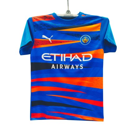 Manchester City Sublimation Golgola Half-sleeve Foortball Jersey for Boy_16031