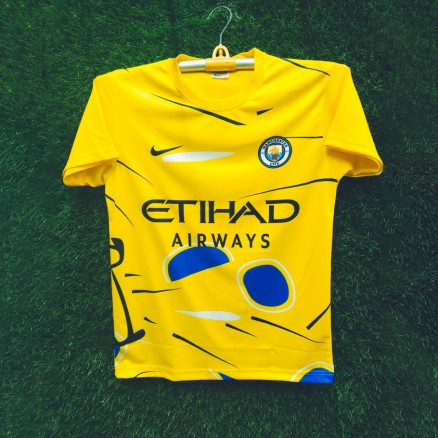 Manchester City Sublimation Golgola Half-sleeve Foortball Jersey for Boy_16072