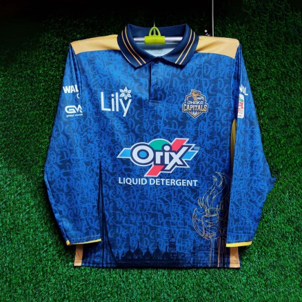Dhaka Capitals Embroidery Polo Full-Sleeve  BPL Cricket Jersey for Men_3103